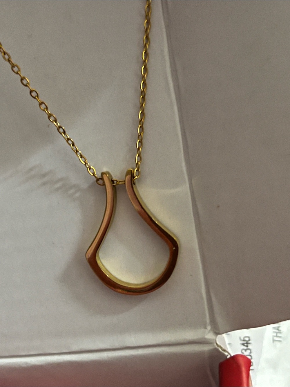 Gold Open Teardrop Pendant Necklace - Women's Fashion Jewelry